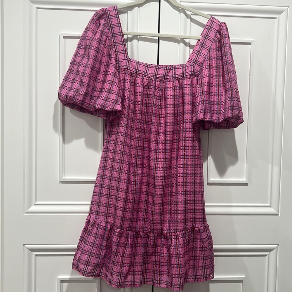 Marie Oliver XS plaid puff sleeve dress. NWOT